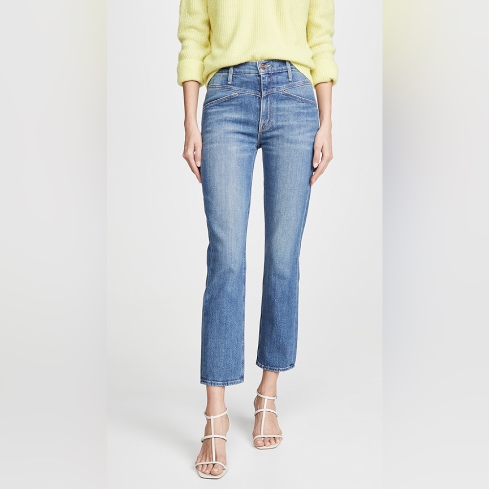 Mother Denim The Dazzler Yoke Front Ankle Wander Dust Seam Blue Jeans Size 30